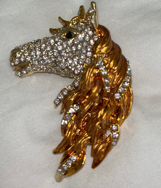 Horse Rhinestone Brooch