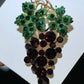 “Grapes On The Vine” Rhinestone Brooch