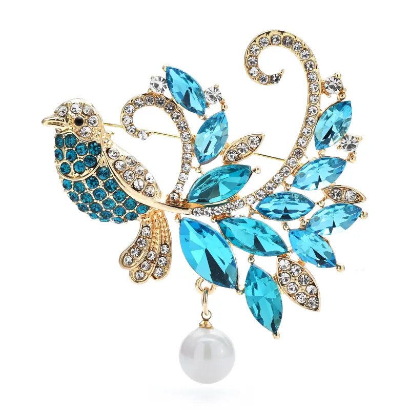 “Bird Of Paradise” Rhinestone Brooch