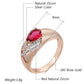 Natural Red Zircon Rhinestone Crossover Ring