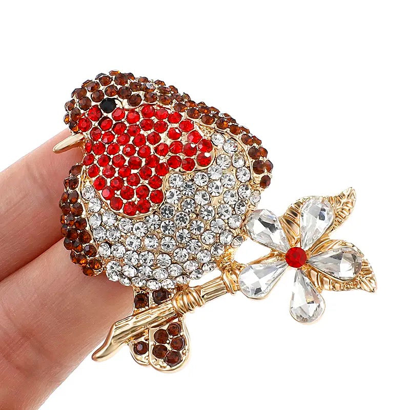 Romance Robin Rhinestone Brooch & Pendant