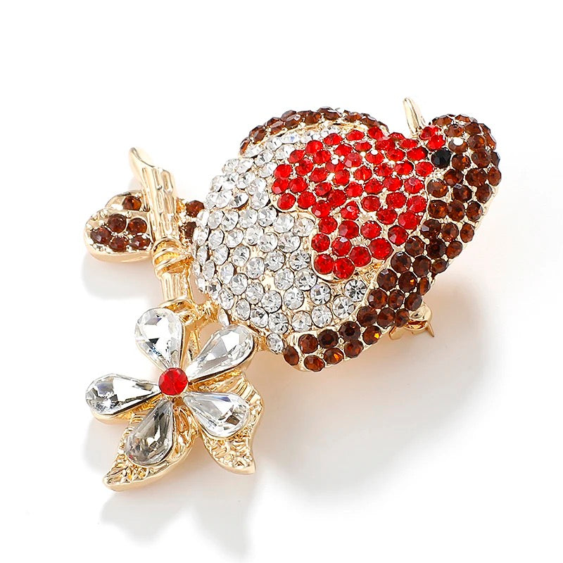 Romance Robin Rhinestone Brooch & Pendant