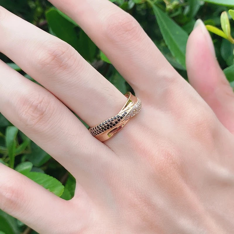 Ebony Ivory Rose Gold Ring