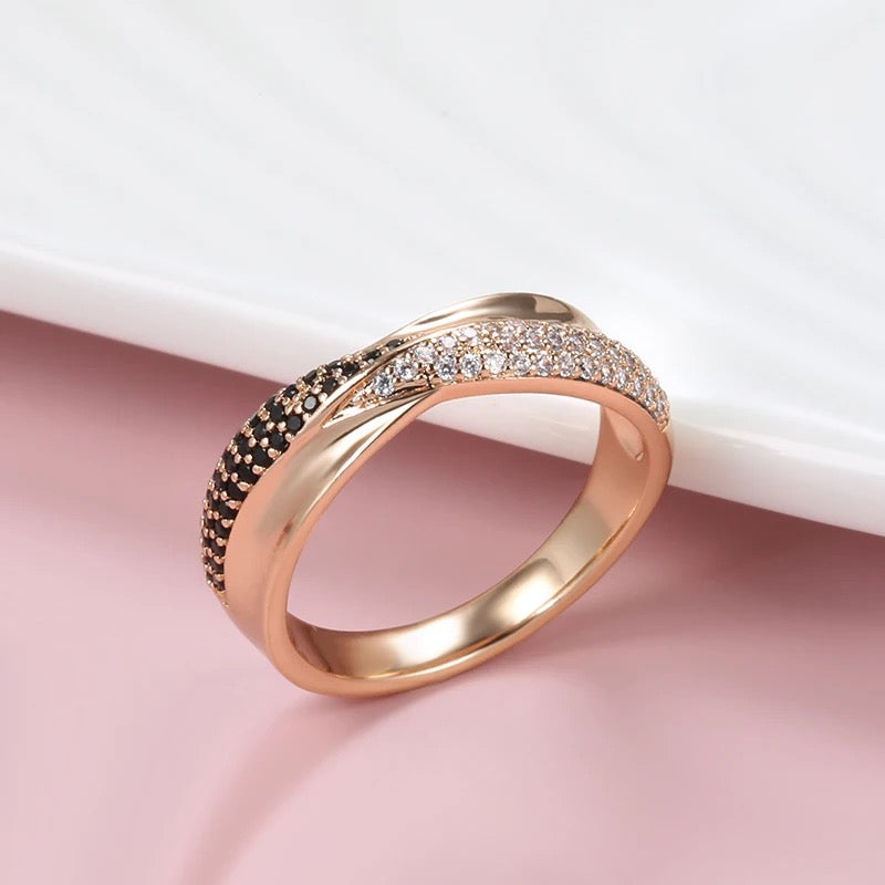 Ebony Ivory Rose Gold Ring