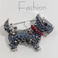 Schnauzer Dog Rhinestone Brooch