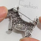 Schnauzer Dog Rhinestone Brooch