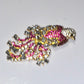 Fanciful Pink Bird Rhinestone Brooch