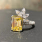 Emerald Cut CZ Citrine Ring