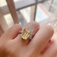 Emerald Cut CZ Citrine Ring