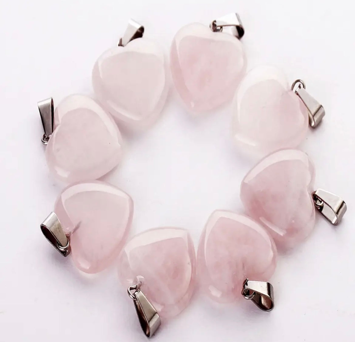 Natural Stone Heart Charms