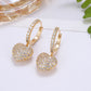 CZ Zircon Heart Dangle Earrings