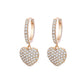 CZ Zircon Heart Dangle Earrings