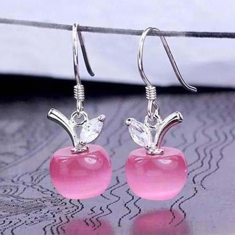 CZ Polished Apple Earrings