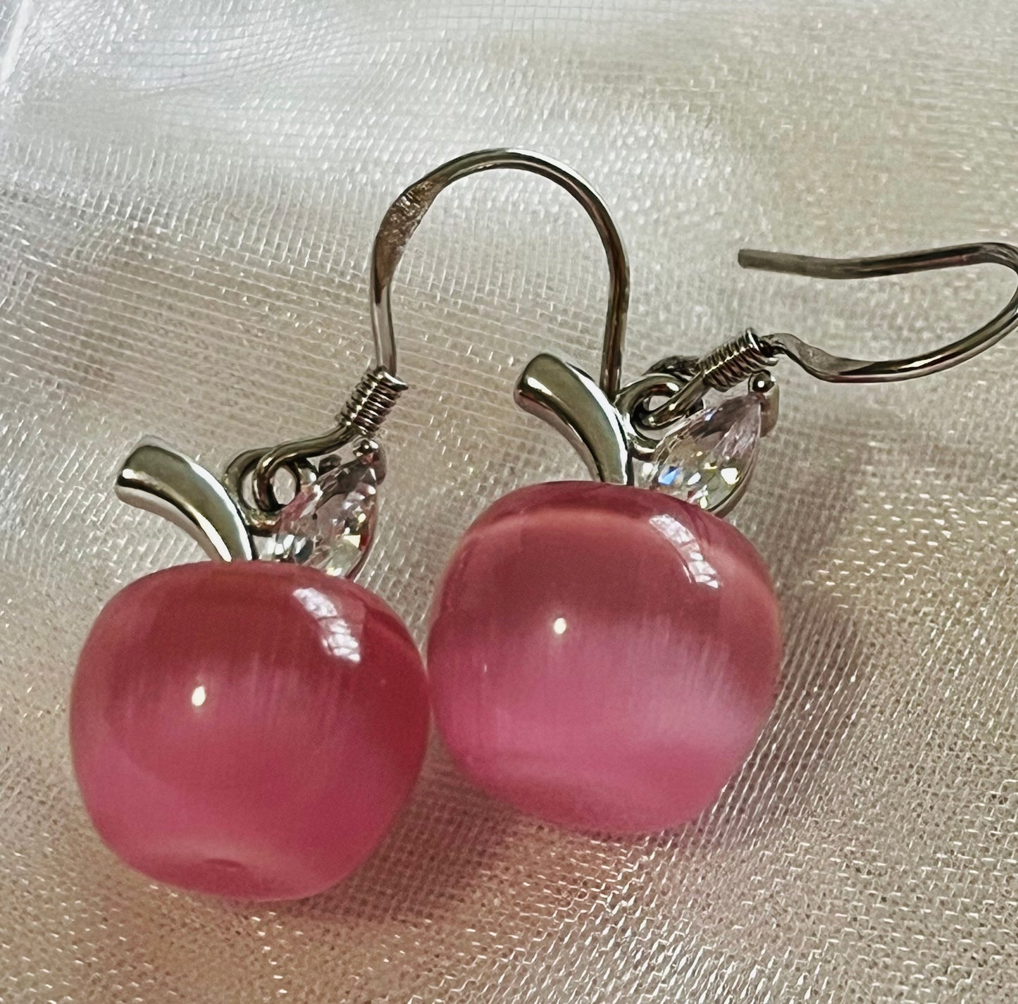 CZ Polished Apple Earrings