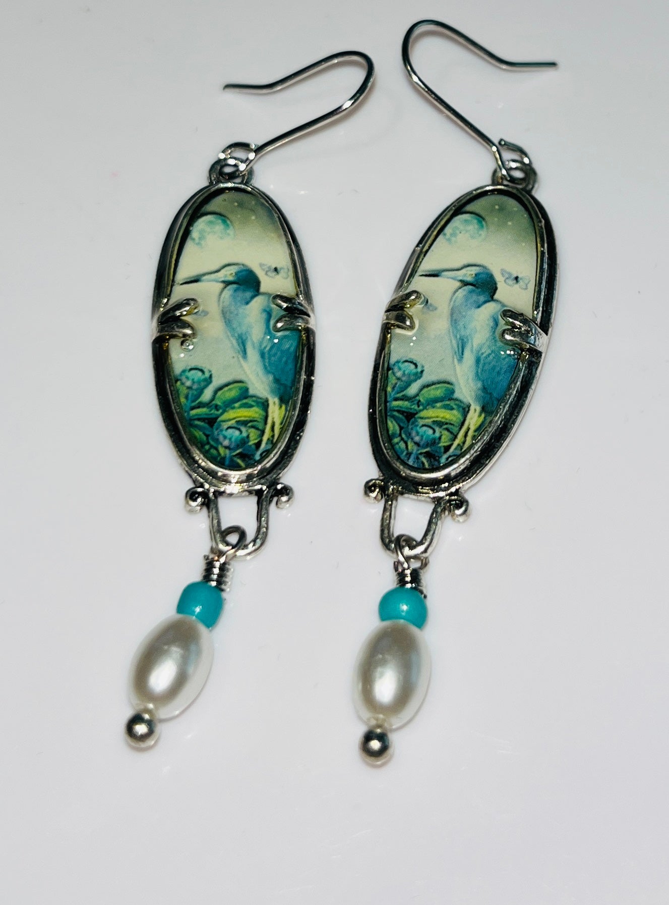 Blue Heron Artisan Earrings