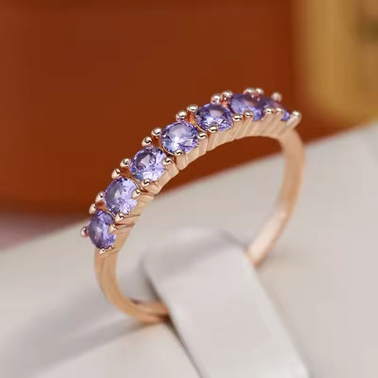 Amethyst Half Eternity Band