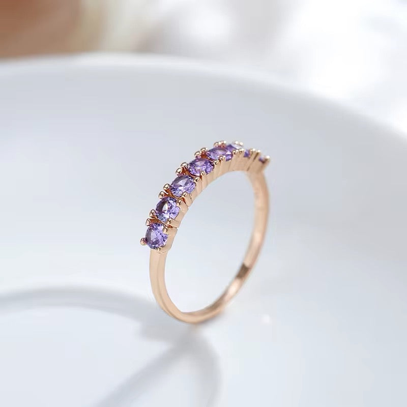 Amethyst Half Eternity Band