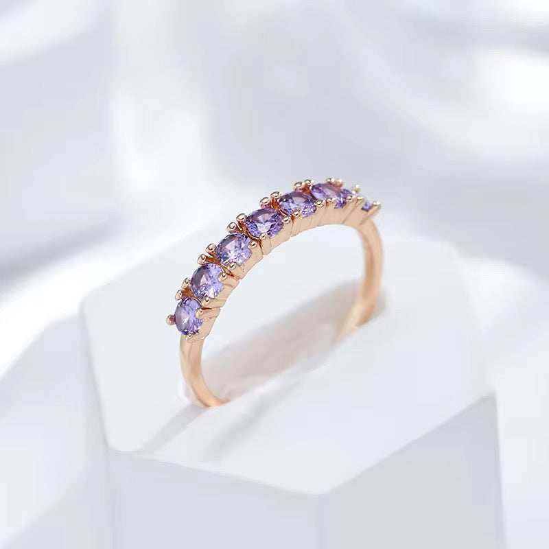 Amethyst Half Eternity Band