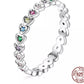 925 Silver AAAAA CZ Love Heart Eternity Ring