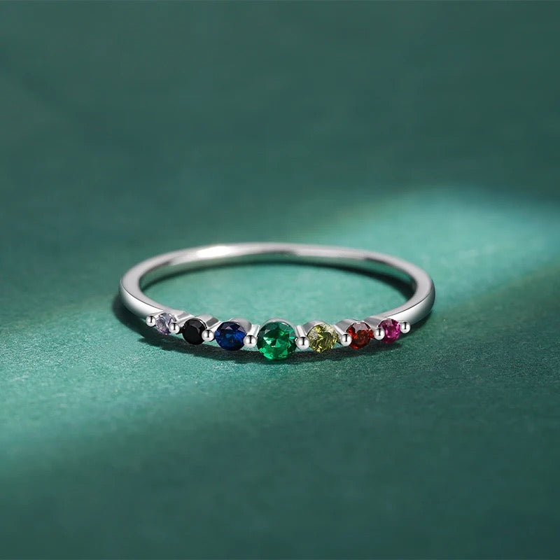 925 Silver “Over The Rainbow” CZ Ring