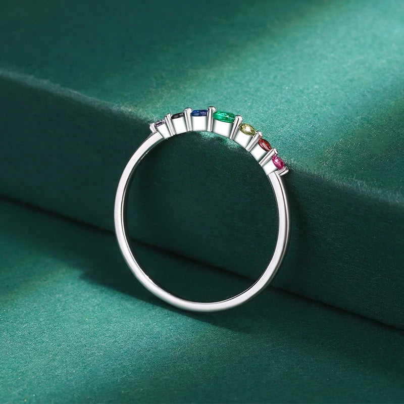 925 Silver “Over The Rainbow” CZ Ring