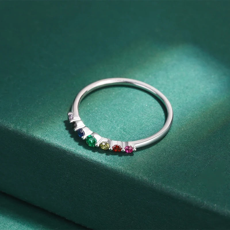 925 Silver “Over The Rainbow” CZ Ring