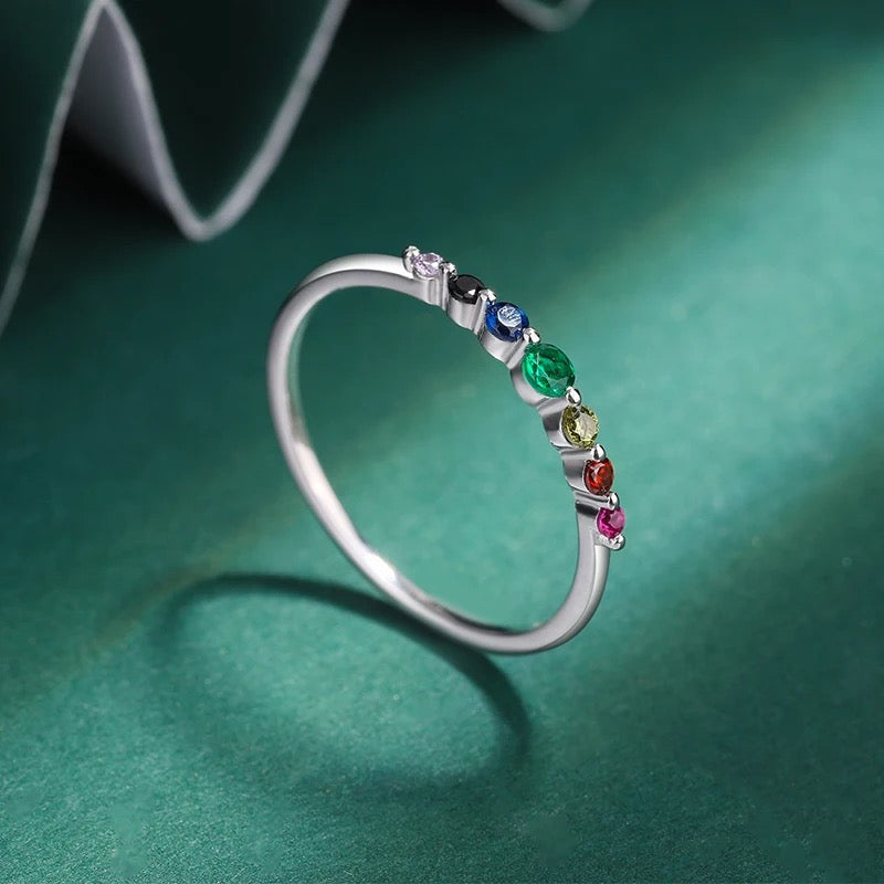 925 Silver “Over The Rainbow” CZ Ring