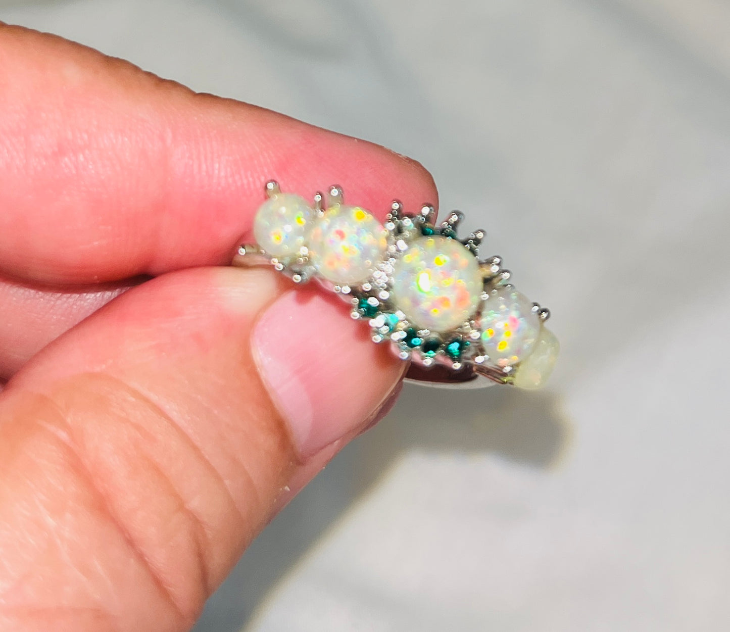 Simulated Opal Ring