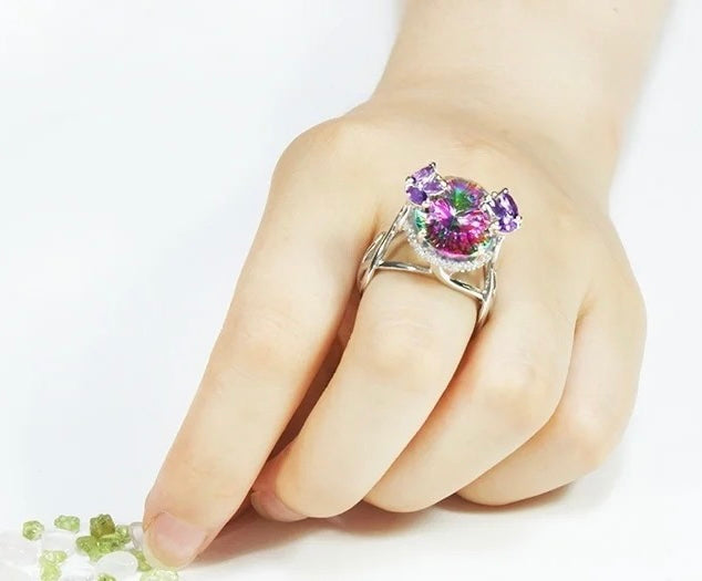 Uniquely Exquisite Mystic Topaz Ring