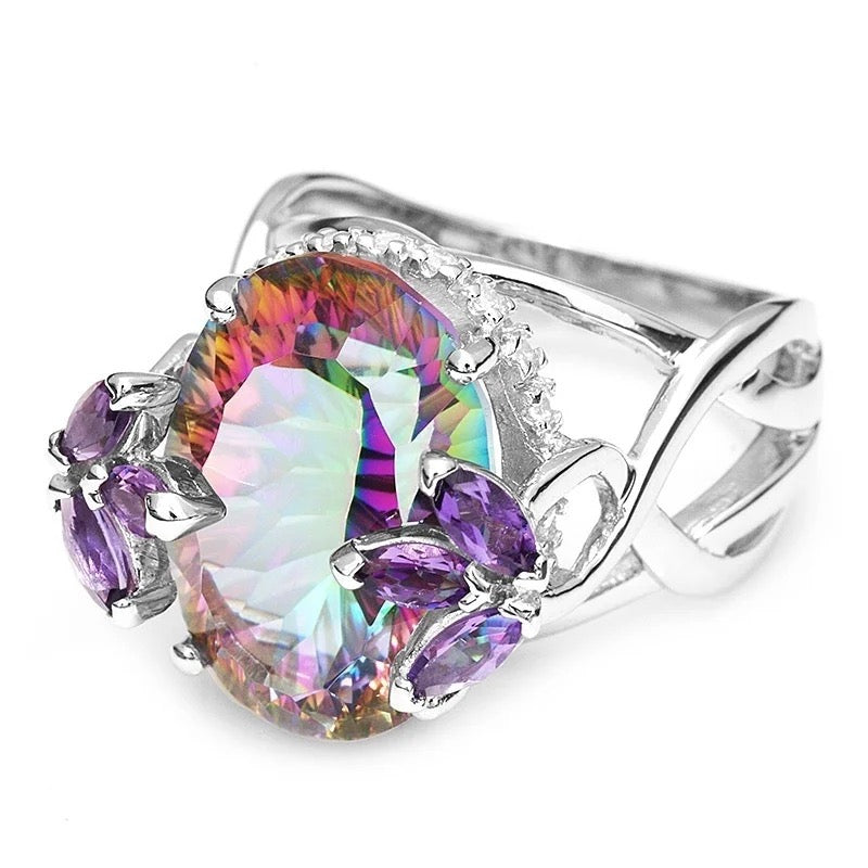 Uniquely Exquisite Mystic Topaz Ring