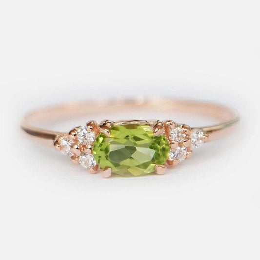 Green Olivine Zircon Ring