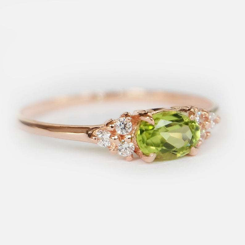 Green Olivine Zircon Ring