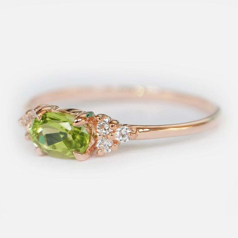 Green Olivine Zircon Ring