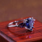 Blue & Purple Water-Drop CZ Ring