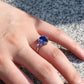 Blue & Purple Water-Drop CZ Ring