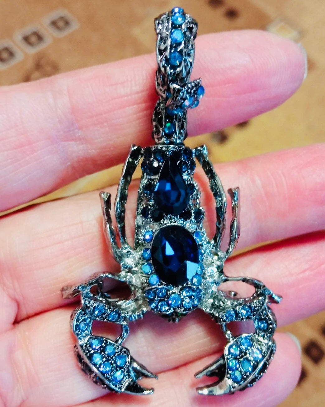 Stunning Scorpion Crystal Brooch