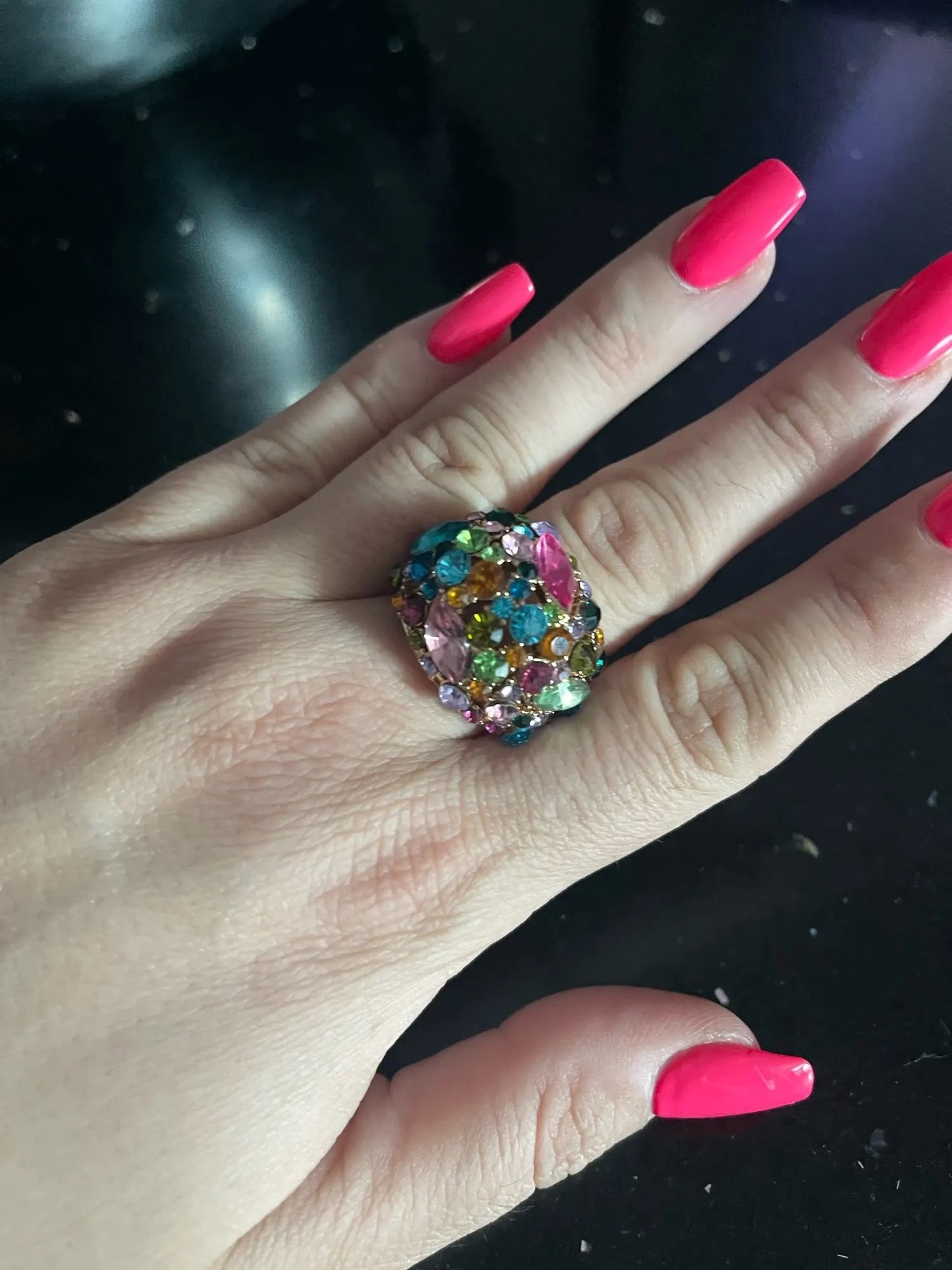 Vintage Gems CZ Boho Baguette Ring