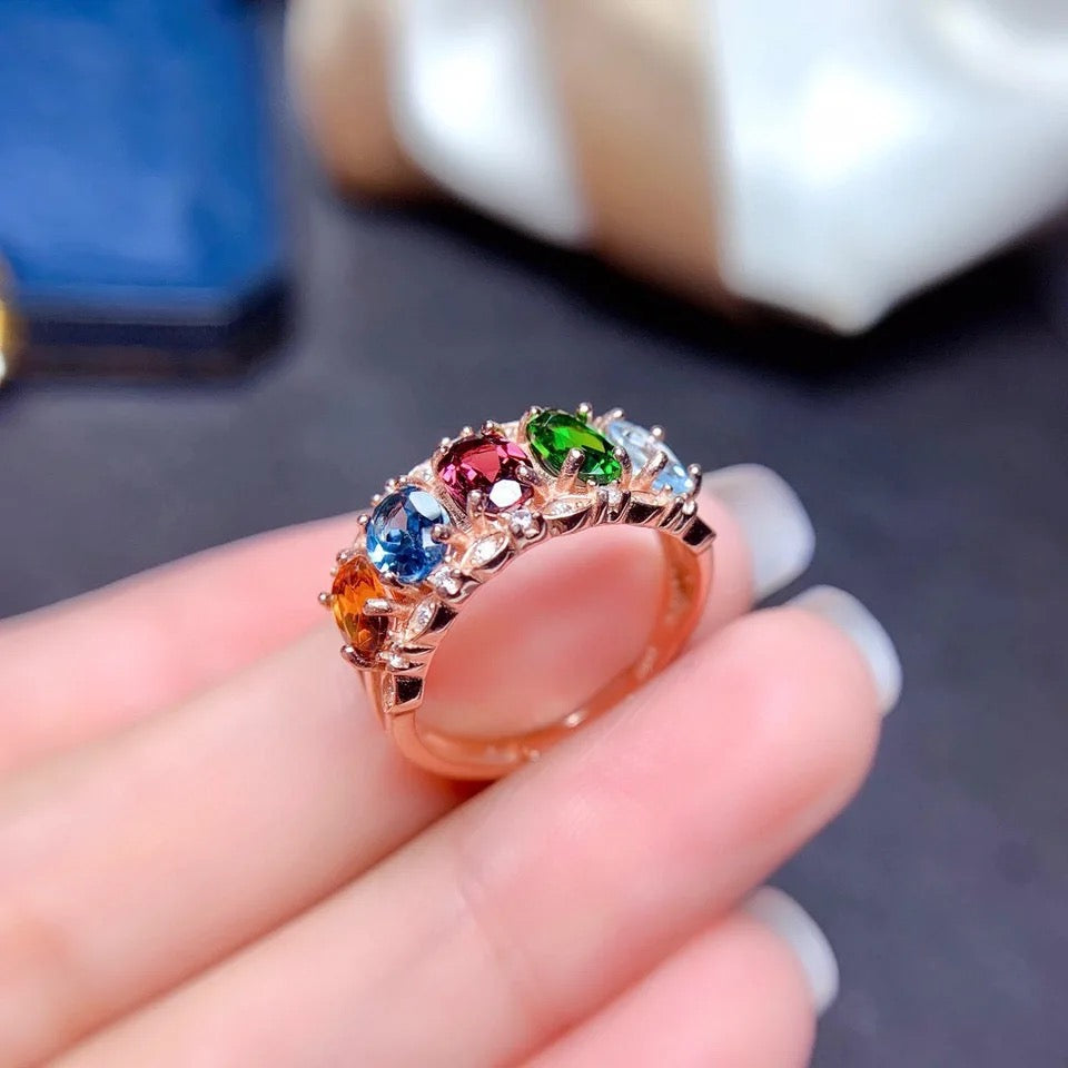 Rainbow Trellis Oval CZ Ring