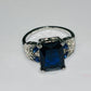 Rectangular Cut Marquis CZ Sapphire Ring