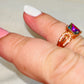 Rose Gold Square Cut Topaz Ring