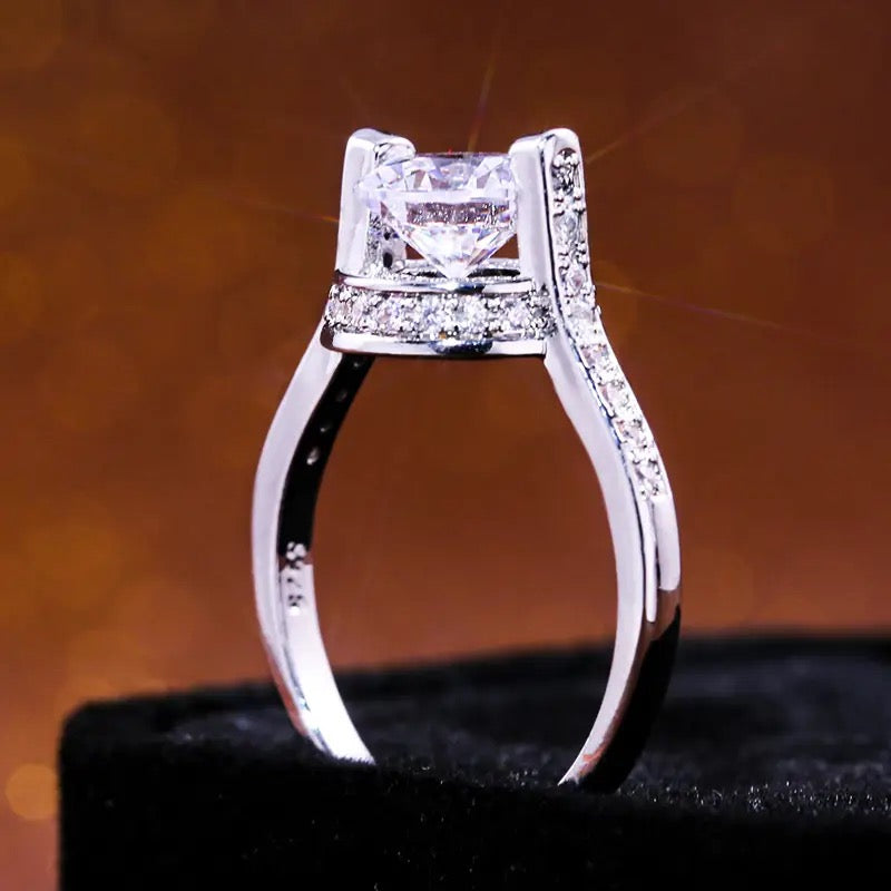 Stone Suspension CZ Engagement Ring