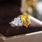 Sun-kissed Pear Cut CZ Citrine Ring