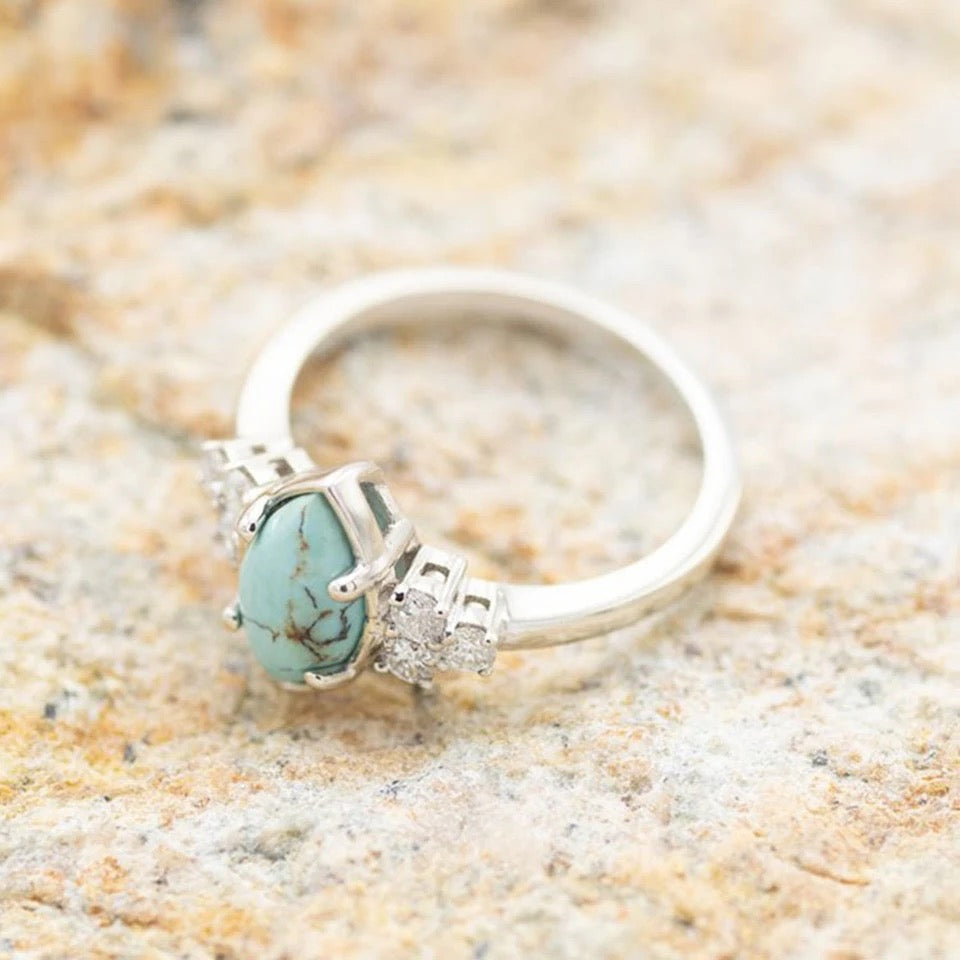 Vintage Gem Turquoise Set Ring