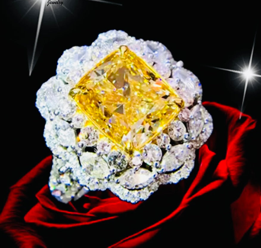 Citrine with White & Pink CZ Baguette