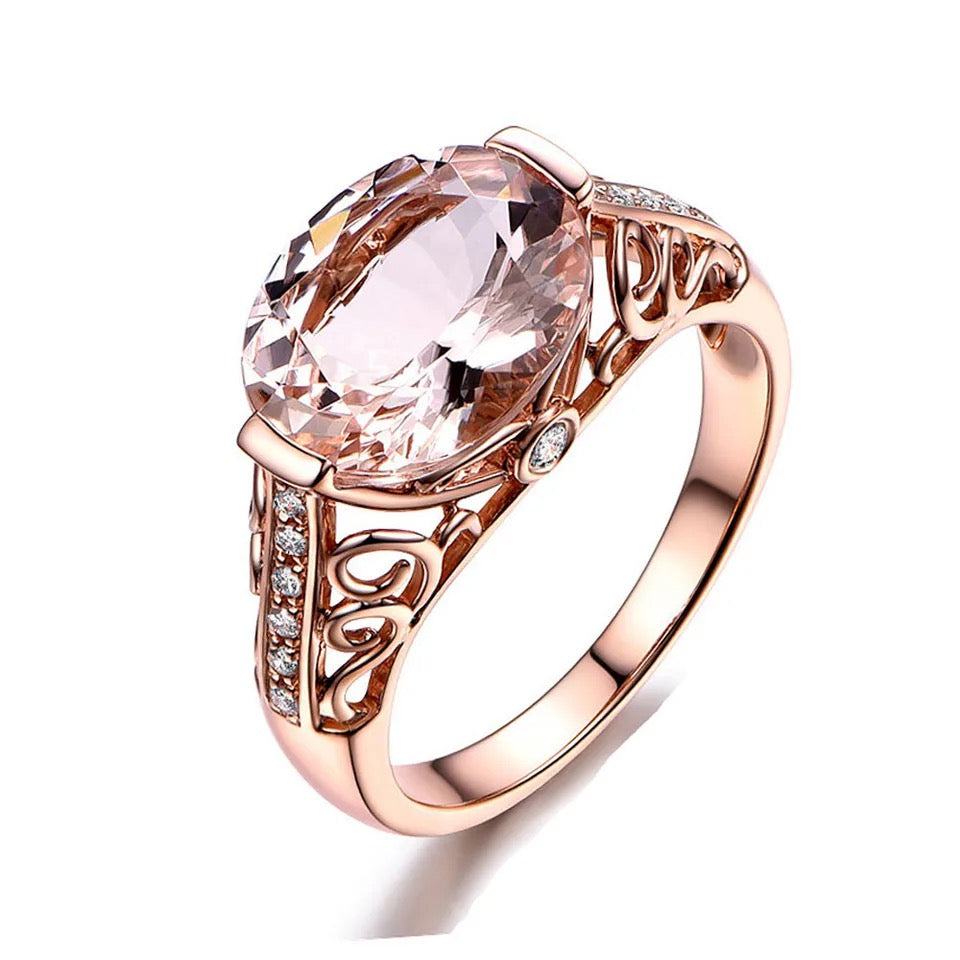 Rose Gold Cubic Zirconia Stone Ring