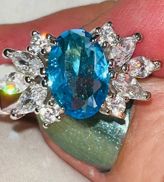 Ocean Engagement CZ Engagement Ring