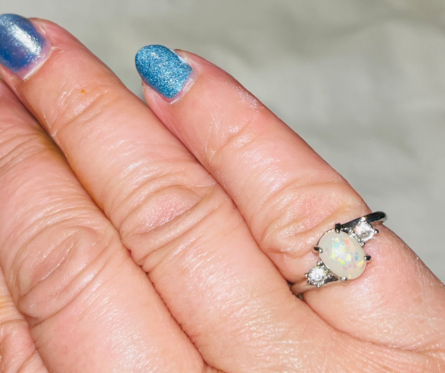 My Little Opal CZ Ring