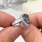 CZ Pear-Shaped Sky Blue Engagement Ring