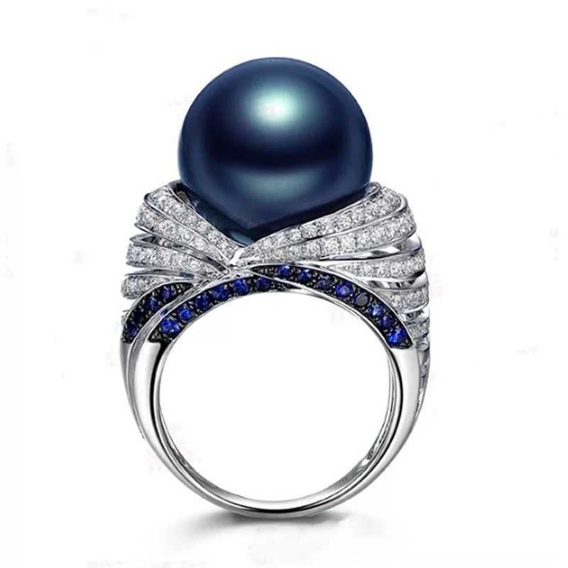 Exquisite Fashion Blue Pearl Ring