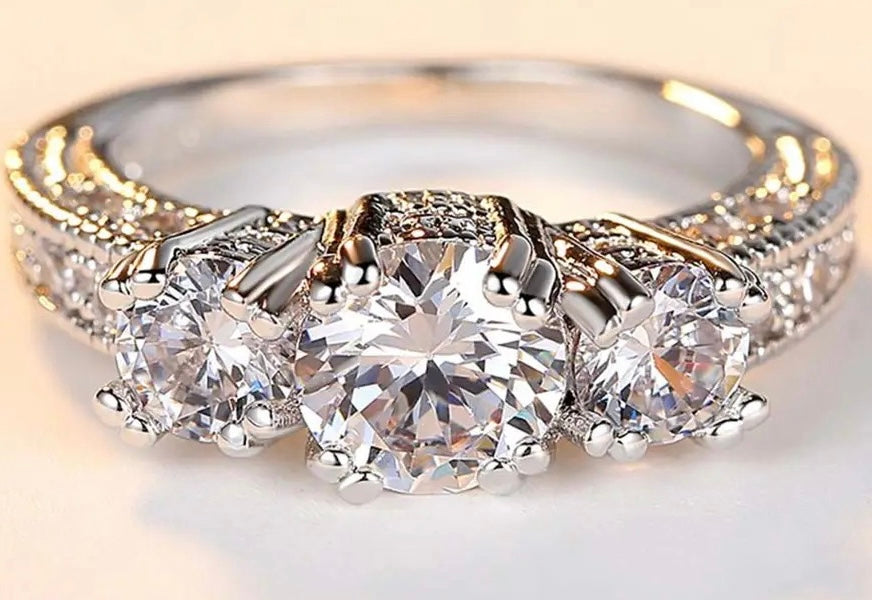 3-Stone CZ Anniversary Ring